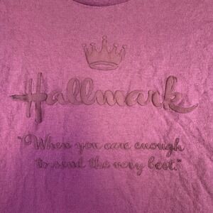 Vintage Alore Hallmark Puff Print T-Shirt XL Purple Made in USA Single Stitch